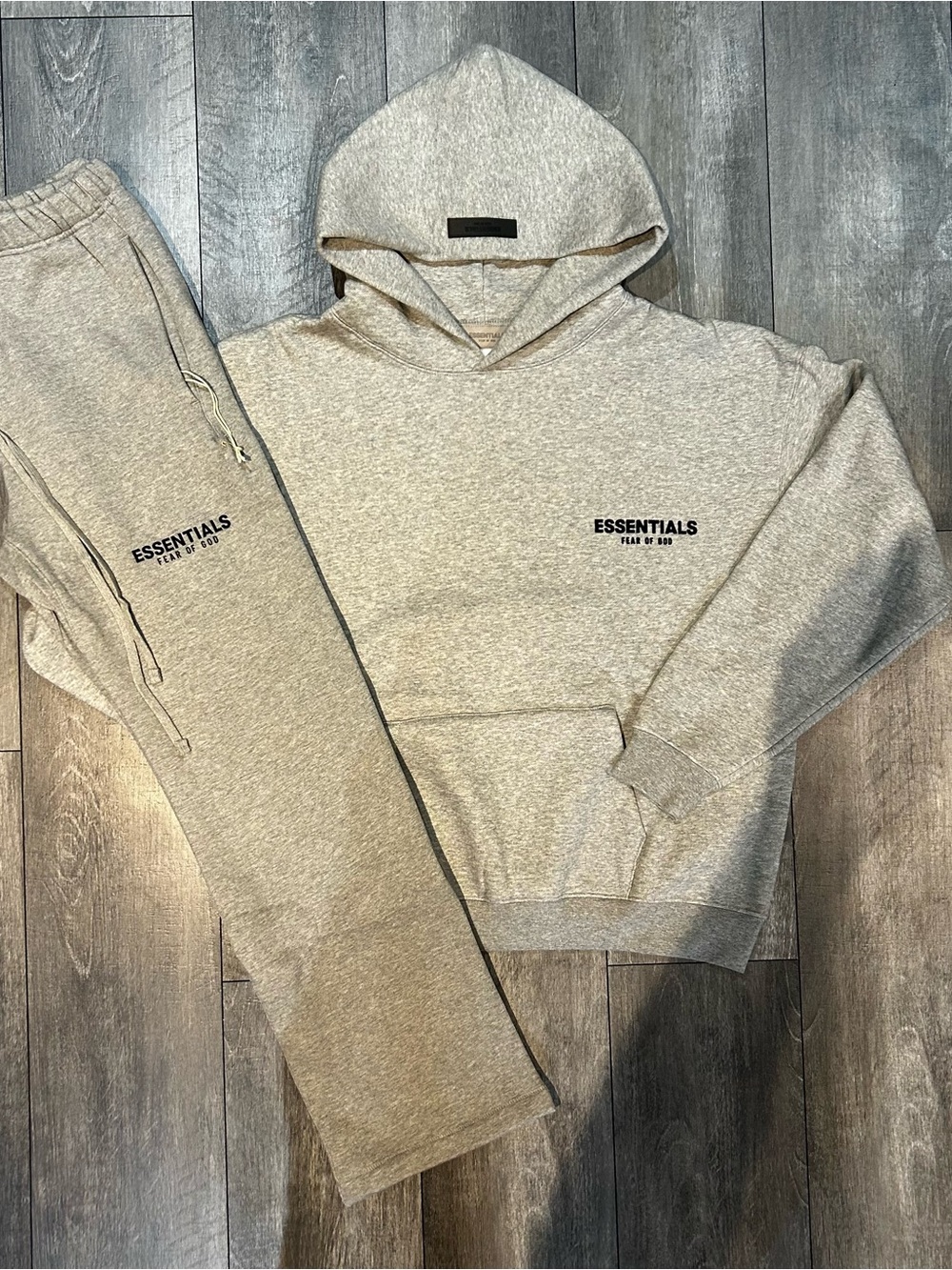 Fear of God Essentials Heather Gray Crewneck Hoodie & Sweatpants Set